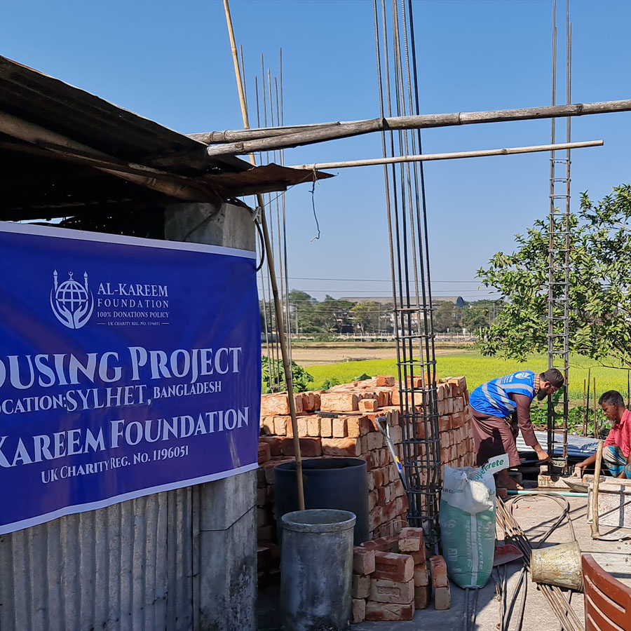 A house is being built for an Islamic scholar in Bangladesh