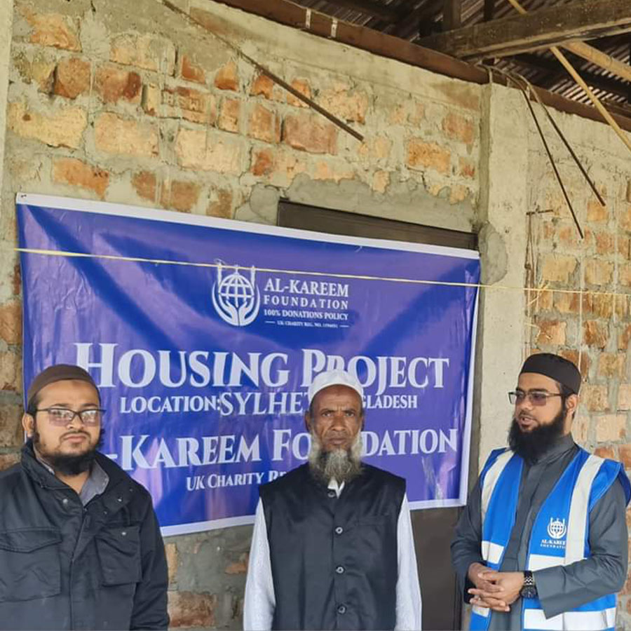 The Director of Al-Kareem Foundation visited a house built for a needy family in Bangladesh.