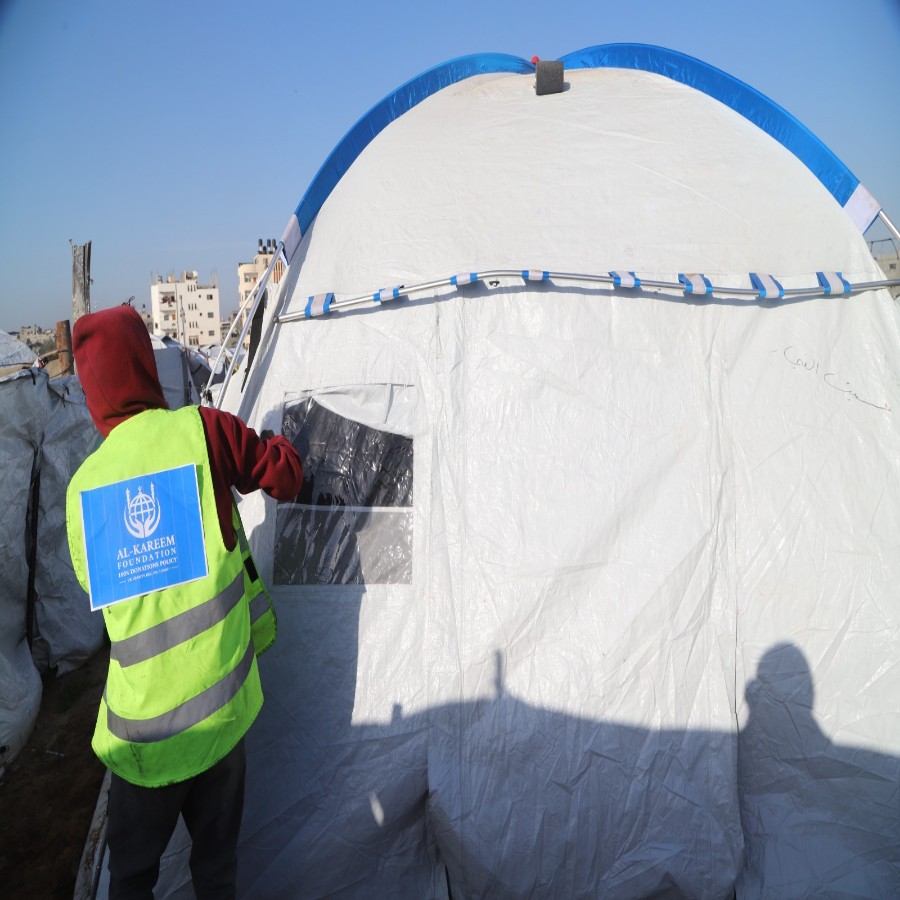 Emergency Tent Provided to a Displaced Family in Gaza